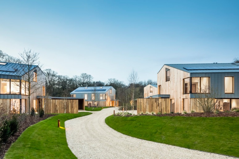Overview of The Woods residential property site designed by Scott Brownrigg, Bedfordshire, UK.